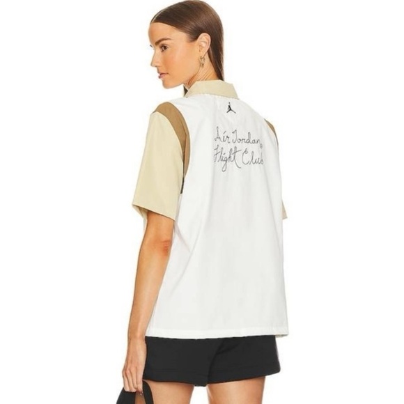 Jordan Bowling Shirt Colorblock Camp Boxy Button Down Women’s XS Brown Kelp/Sail - Picture 3 of 16